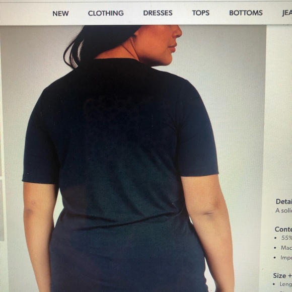 Maternity 1X Navy Blue Short Sleeve Tee. - Picture 2 of 2